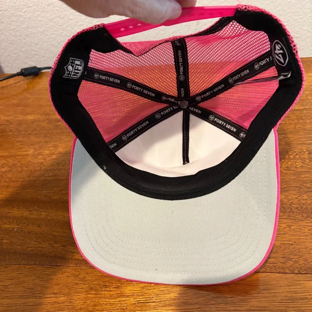 47 Brand Kansas City Chiefs Youth Trucker‎ Hat Pink White Snapback NFL 012624